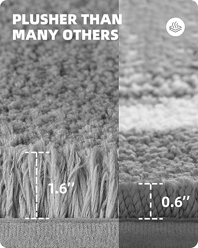 Miniatura 5 de Color&Geometry Alfombras de baño gris claro mejora tu baño con la alfombra de baño de microfibra de felpa suave, antideslizante, absorbente,