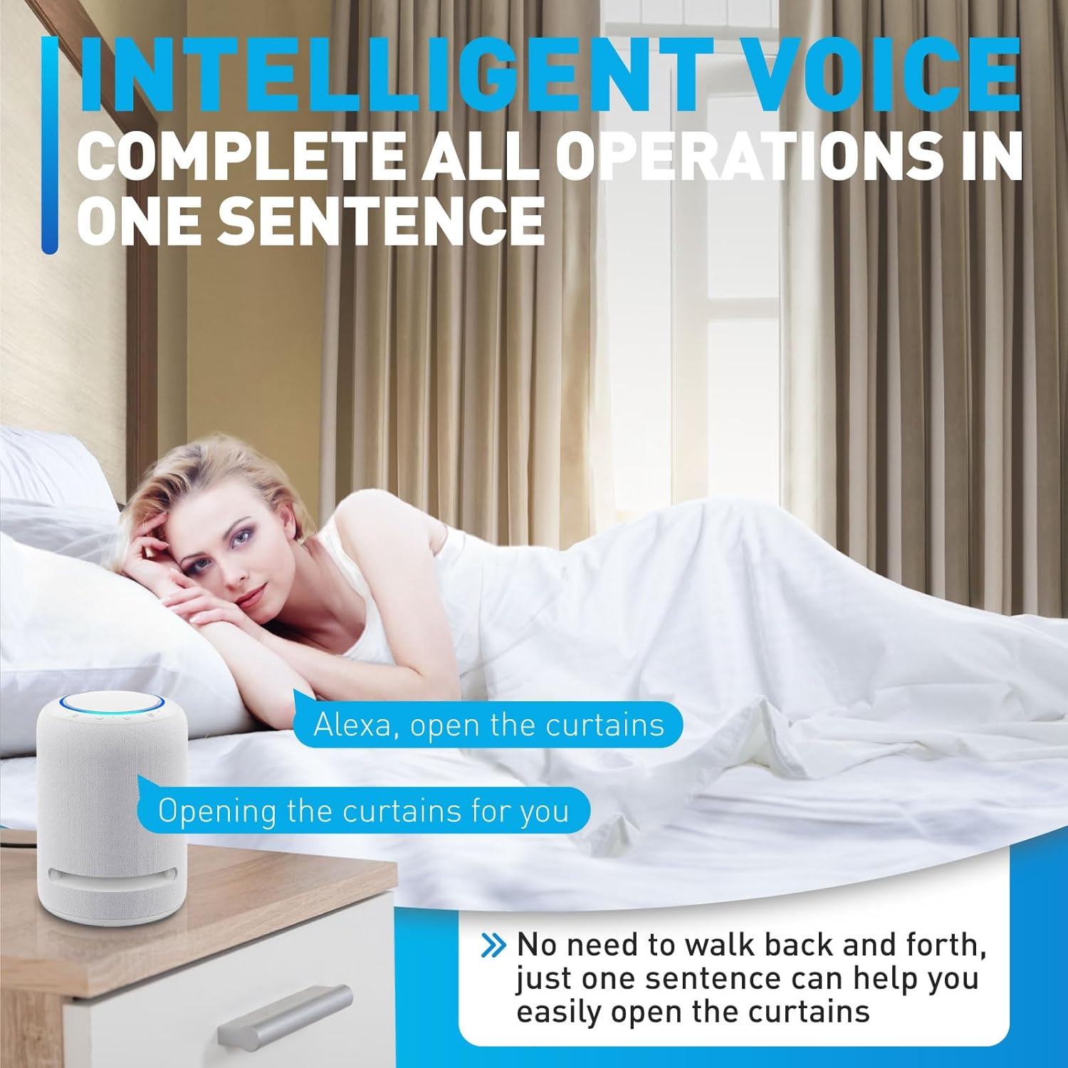 Smart Electric Curtains Track, Ceiling Curtains Track Adjustable Retractable Motorized Curtain Rod From 59 to 106 Inches, Automatic Curtain Opener, Work with Alexa/Google Home/Tuya Voice Control 6 71gf6fvF2FL. AC SL1500