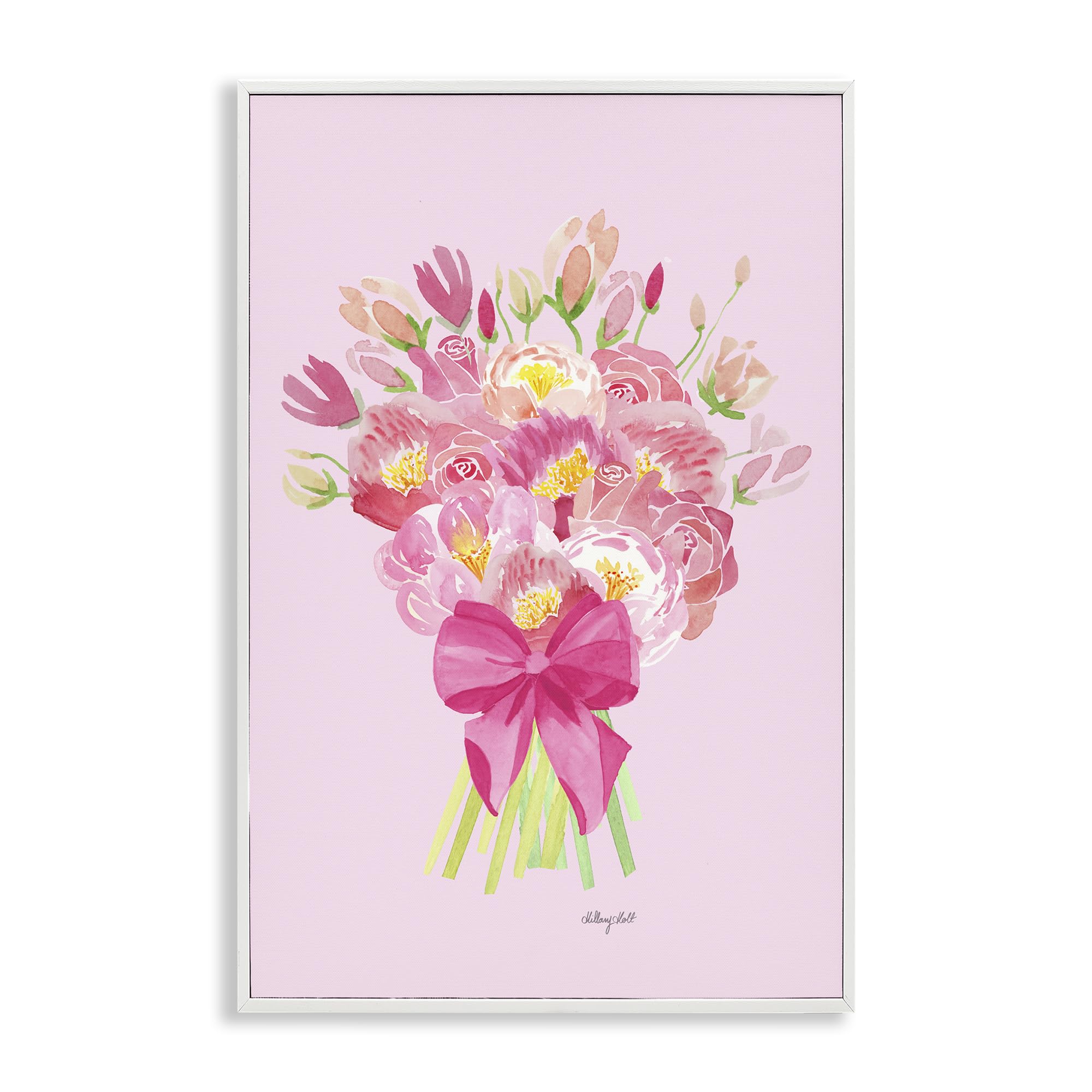 Stupell Industries 'Romantic Blushing Peonies', Framed Giclee Art, White, 16 x 24 Inches, Easy to Hang and Sturdy, Made in USA, by Hillary Holt