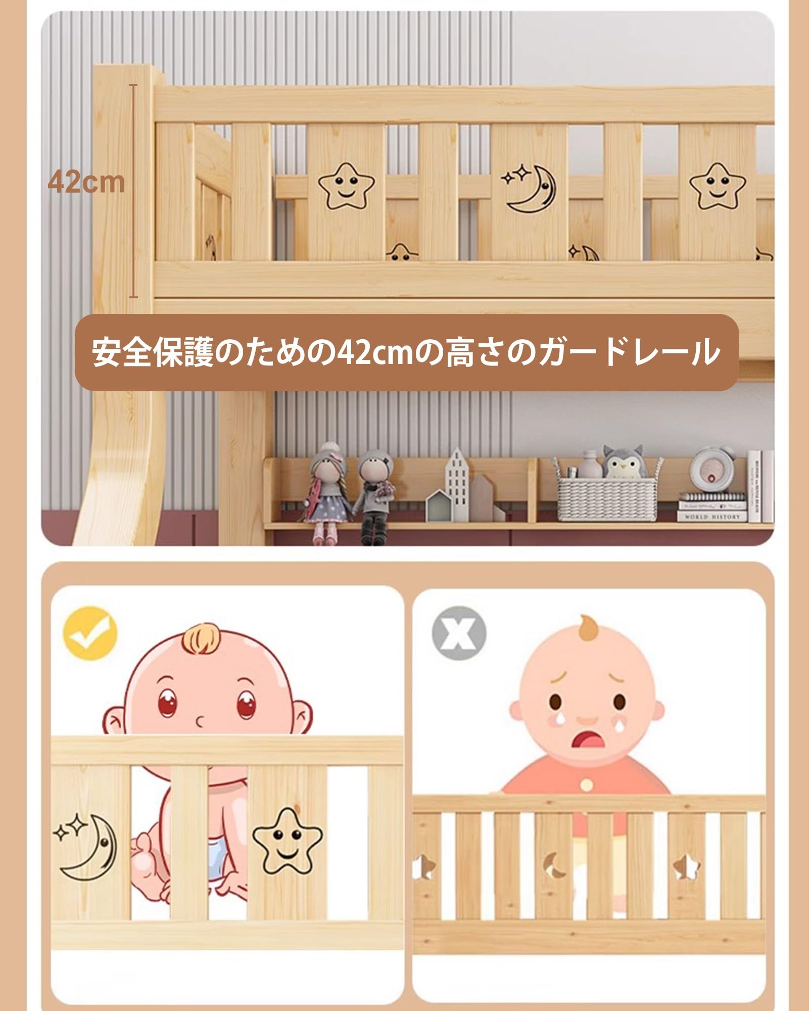 Amazon｜ロフトベッド ダブル 2段ベッド 大人用 子供用 摇れ防止