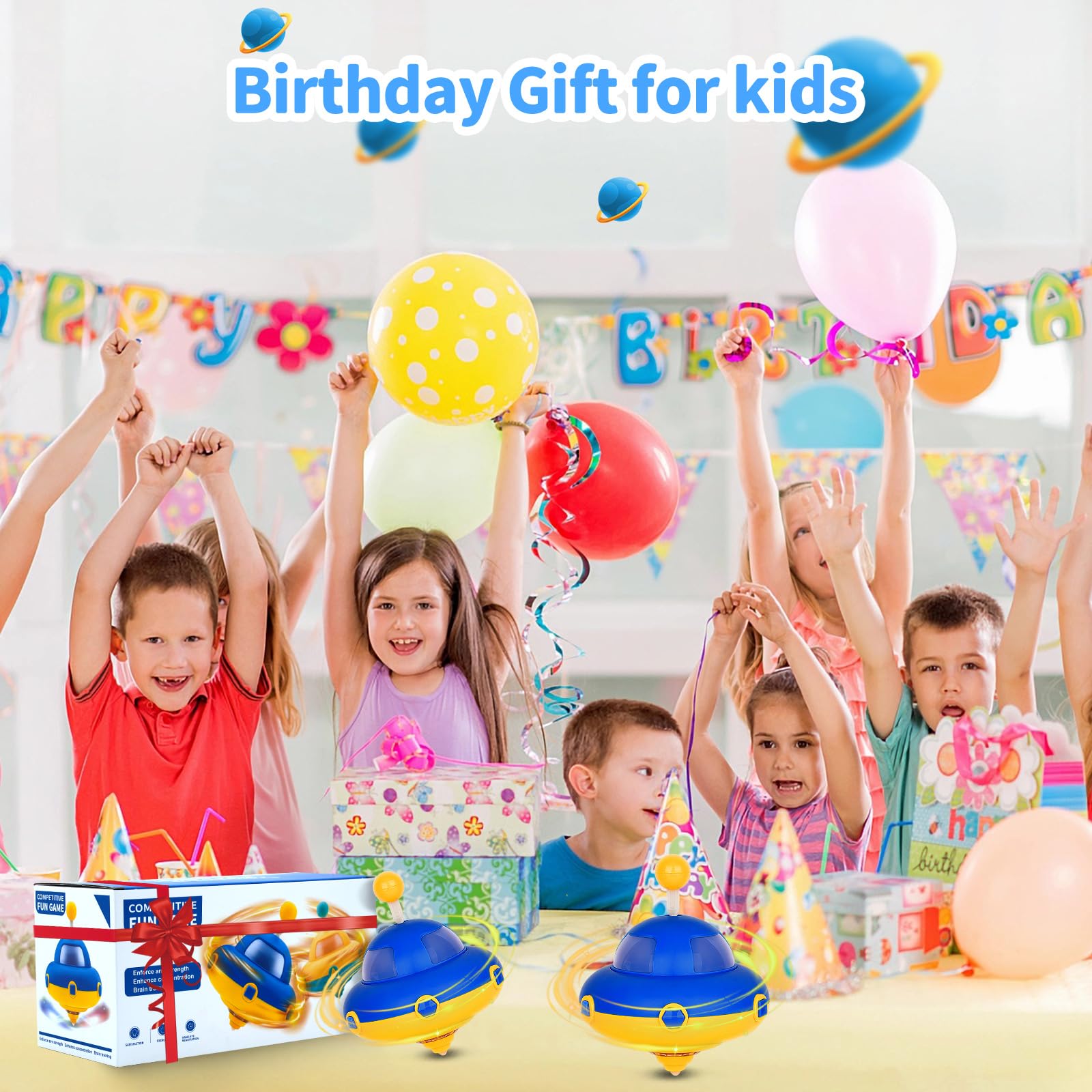 Paquete de 2 juguetes educativos giratorios intermitentes para niños de 3 a 4 años. Recuerdos de fiesta de cumpleaños para niños a partir de 3 a 4 años 6