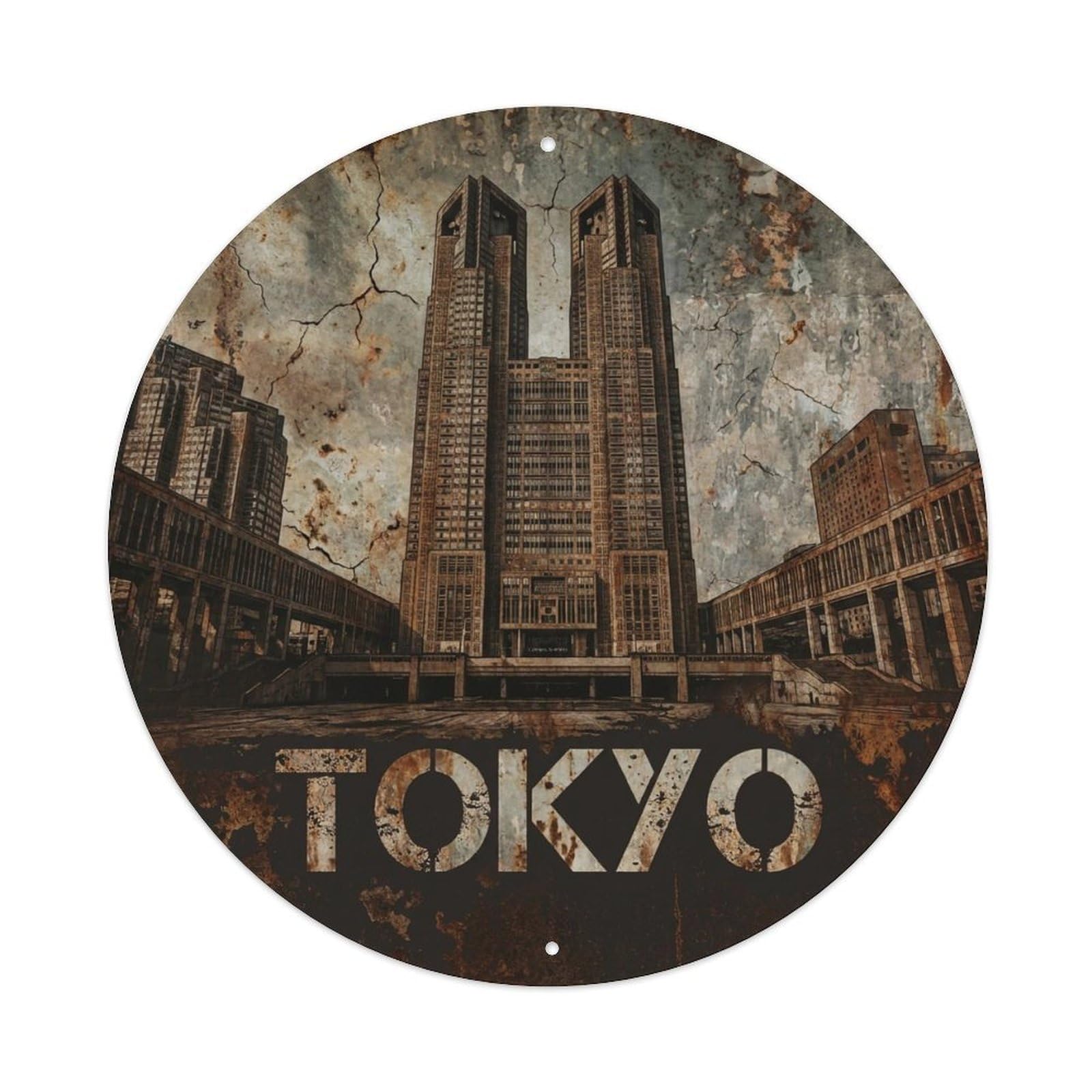 Vintage Travel Tokyo Japan Grandeur Vintage Metal Tin Sign Plaque Wall Decor for Cafe, Club Bar, Office, Garden Metal Poster 8x8Inch