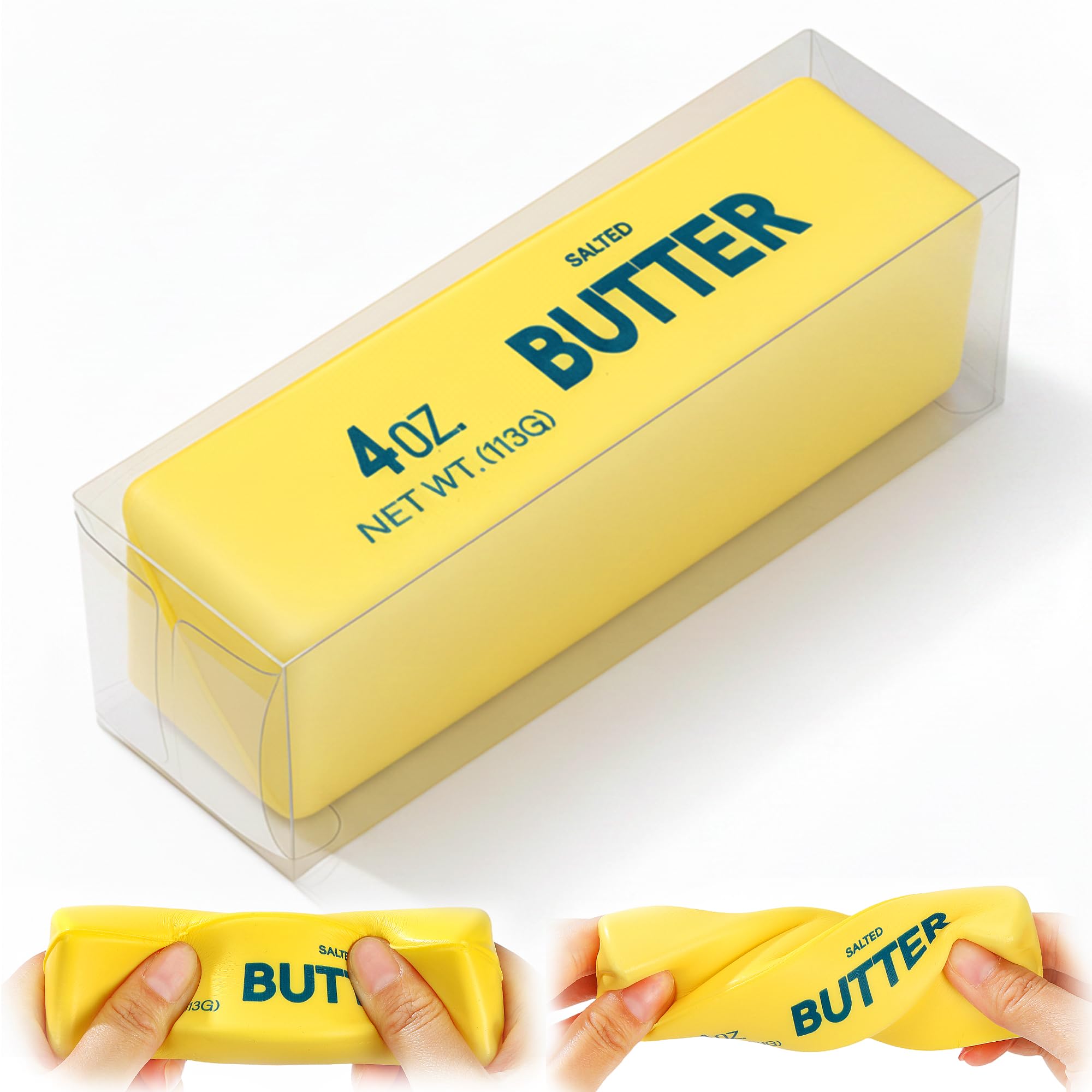 Photo 1 of ***RIPPED IN HALF*** Butter Squishy Slow Rising Squeeze Toy, Soft PU Foam Butter Stick, Realistic Food Squishy Sensory Fidget Toy for Stress Relief, Desk Decor, Party Favor & Birthday Gift for Teens & Adults