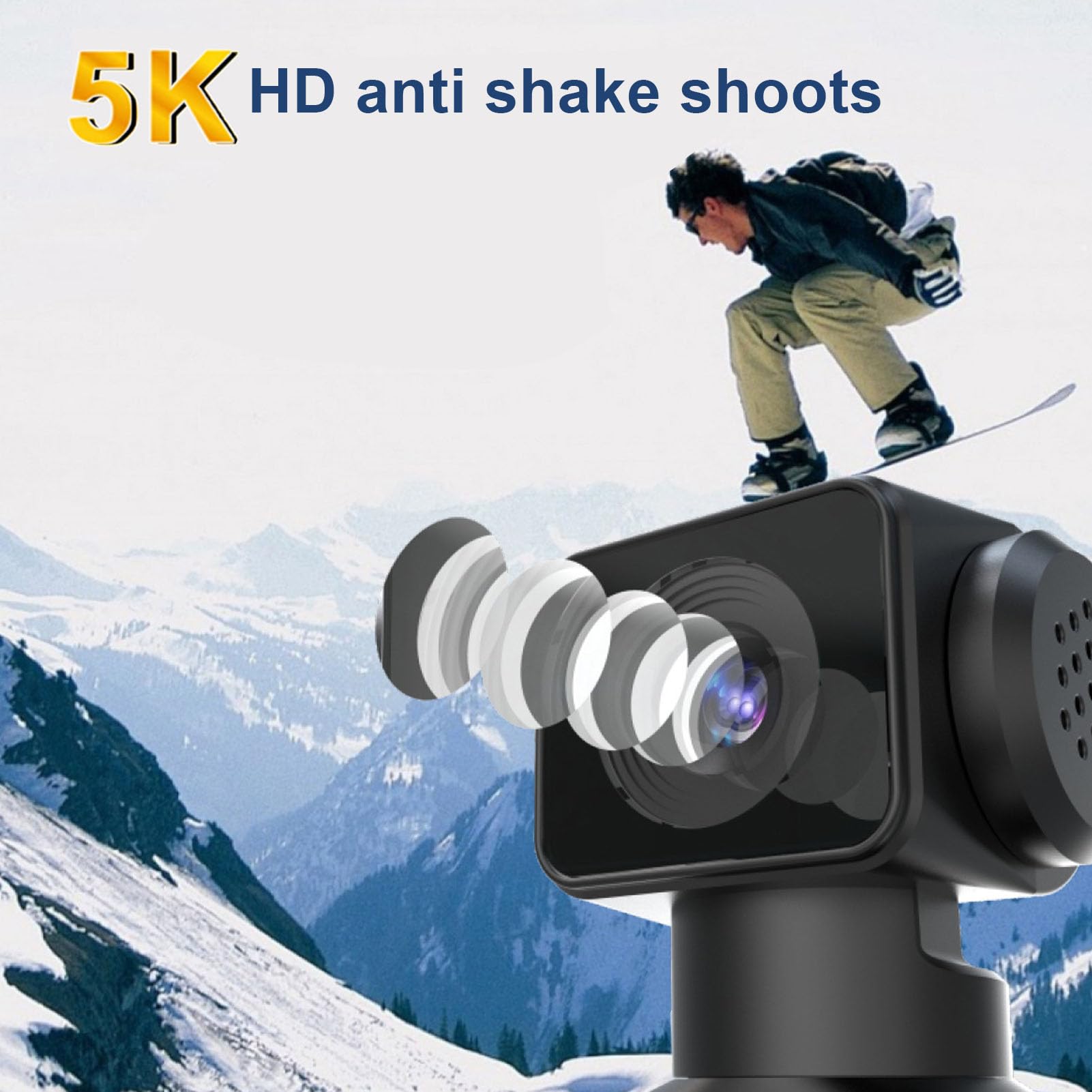 GOWENIC Kamera Akcji 4K, Wi -Fi 16MP Przenośny 30 M Podwodny Wodoodporny Aparat Sportowy z Ekranem 1,33 Cala, Obiektyw Obrotowy 270 Stopni, Wideo Przeciw Shake
