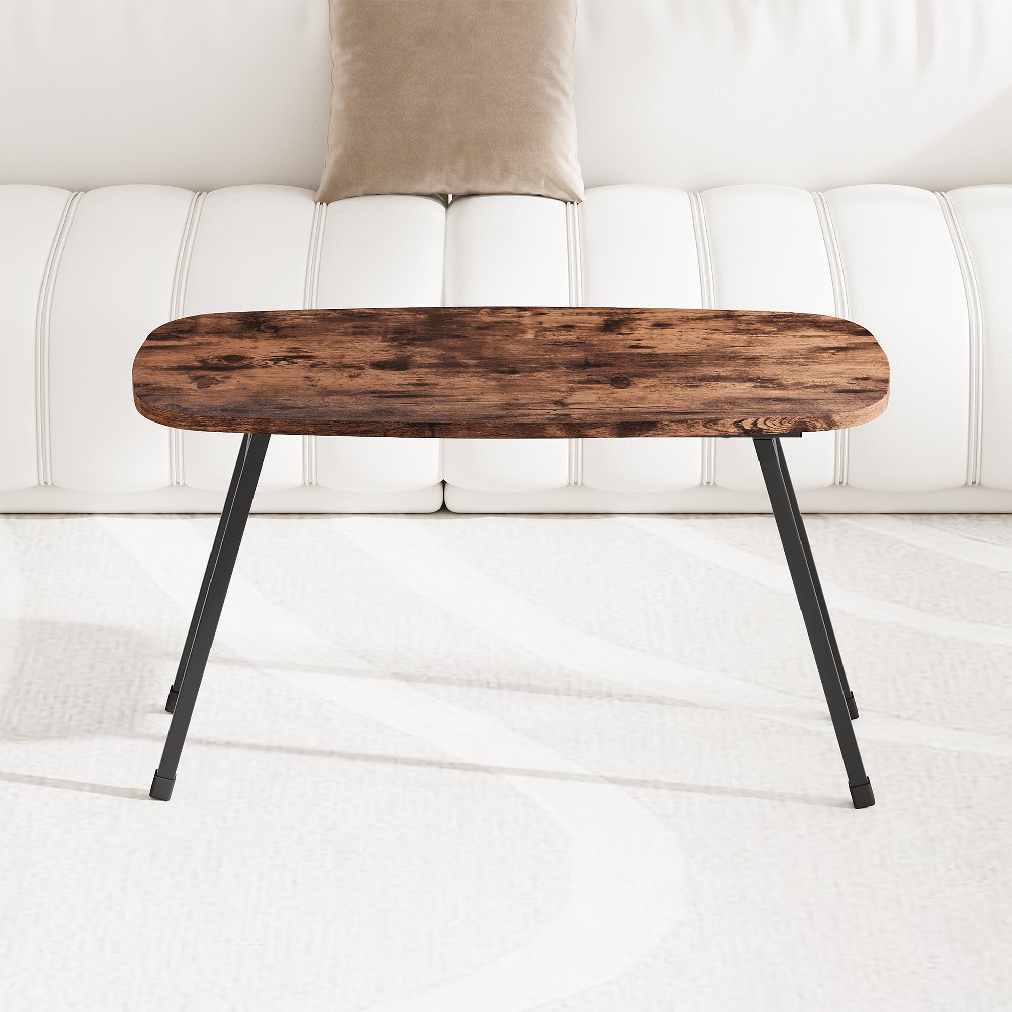 Mesa de centro ovalada, pequeñas mesas de centro plegables para sala de estar, muebles modernos de mediados de siglo, mesa de té, mesa auxiliar para sofá, escritorio de piso plegable para