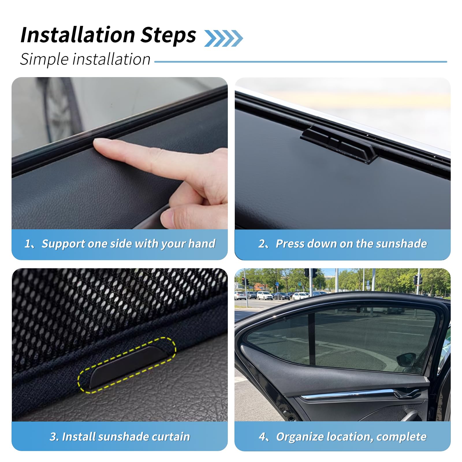 KUNKGIC Lot de 2 pare-soleil arrière pour Skoda Octavia 2021-2025 Protection solaire Bloque les rayons UV