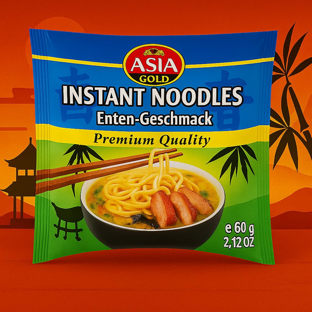 Asia Gold Instant Nudeln Probierset (30er Pack) – Asiatische Fertignudeln mit Entengeschmack - (30er Pack, Ente)
