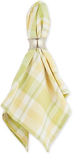 Miniatura 2 de DII Lemon Bliss - Colección de mesa de algodón a cuadros, juego de servilletas, 20x20, 6 piezas