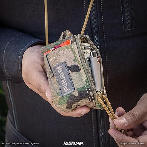 Vista 9 de MAXPEDITION Organizador de Bolsillo Platy, Bolsa de Herramientas EDC Duradera para Hombres, Cartera de Cuello con Cordón Paracord, Sostiene