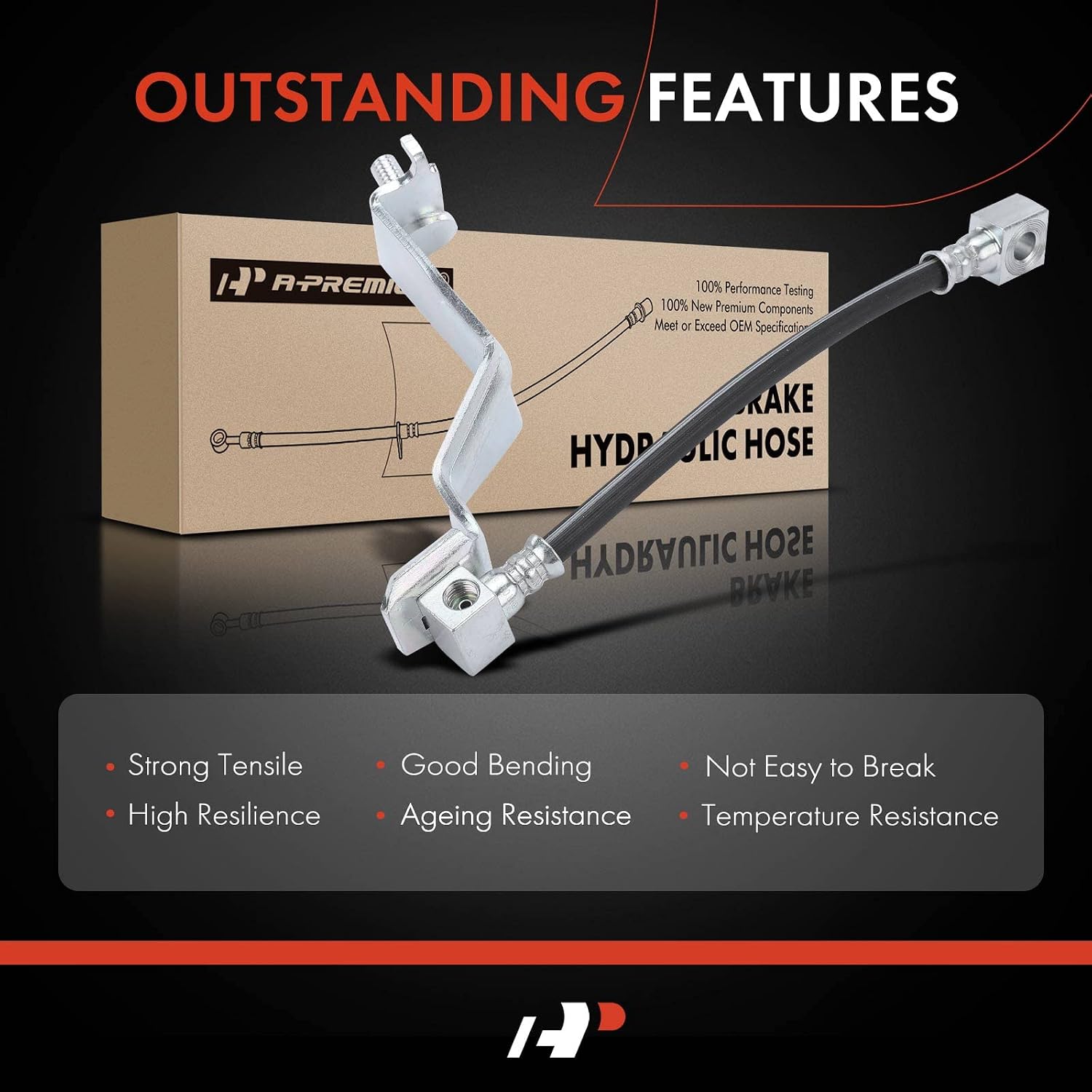 A-Premium Rear Center Brake Hydraulic Hose Compatible with Ford and Mercury Models - For 1986-1998 Mustang, 1986 Capri