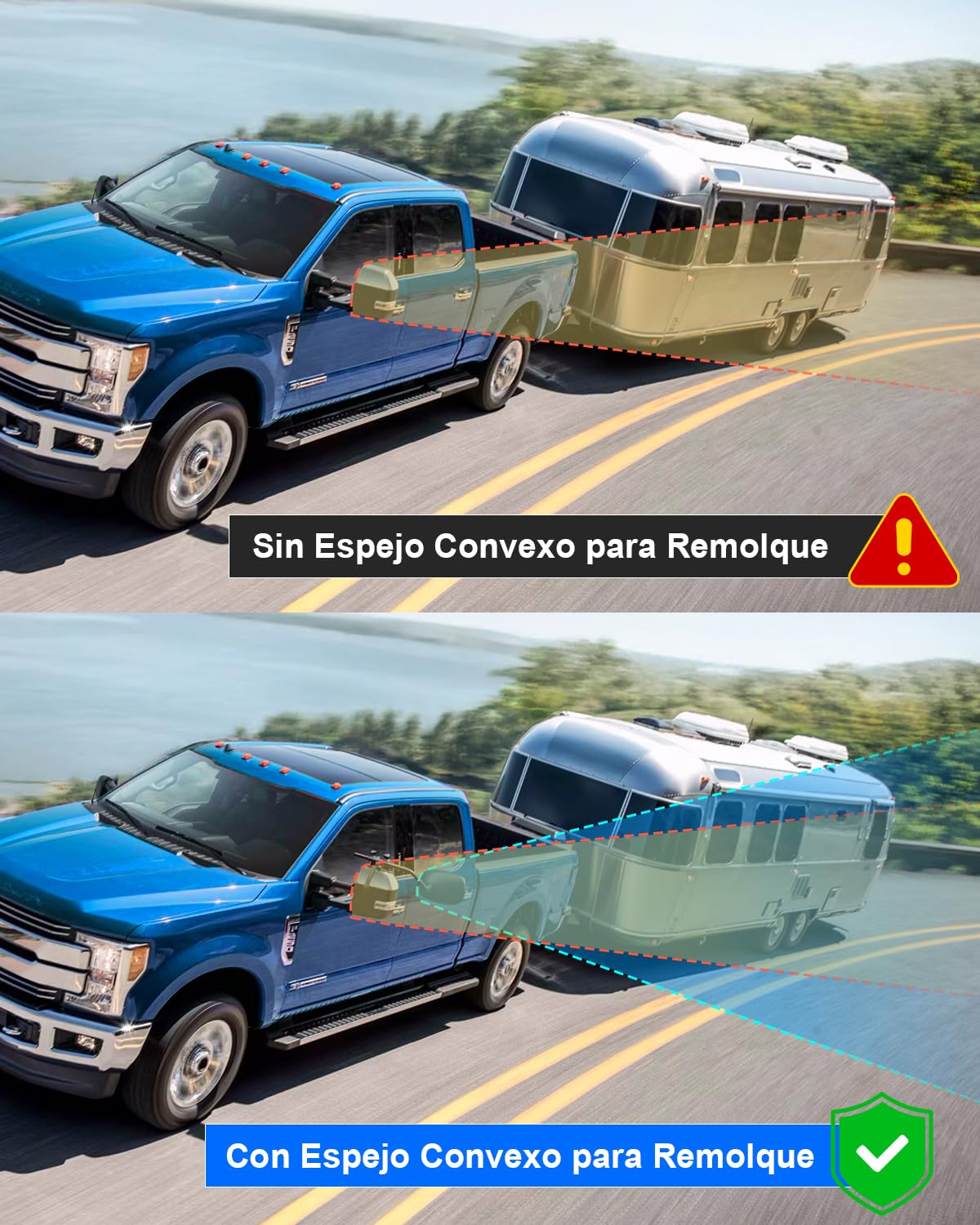 SUPAREE Espejos de Caravana Espejo Retrovisor Caravana Retrovisores Coche Caravana Convexo para Furgoneta Universal 2 Unidades
