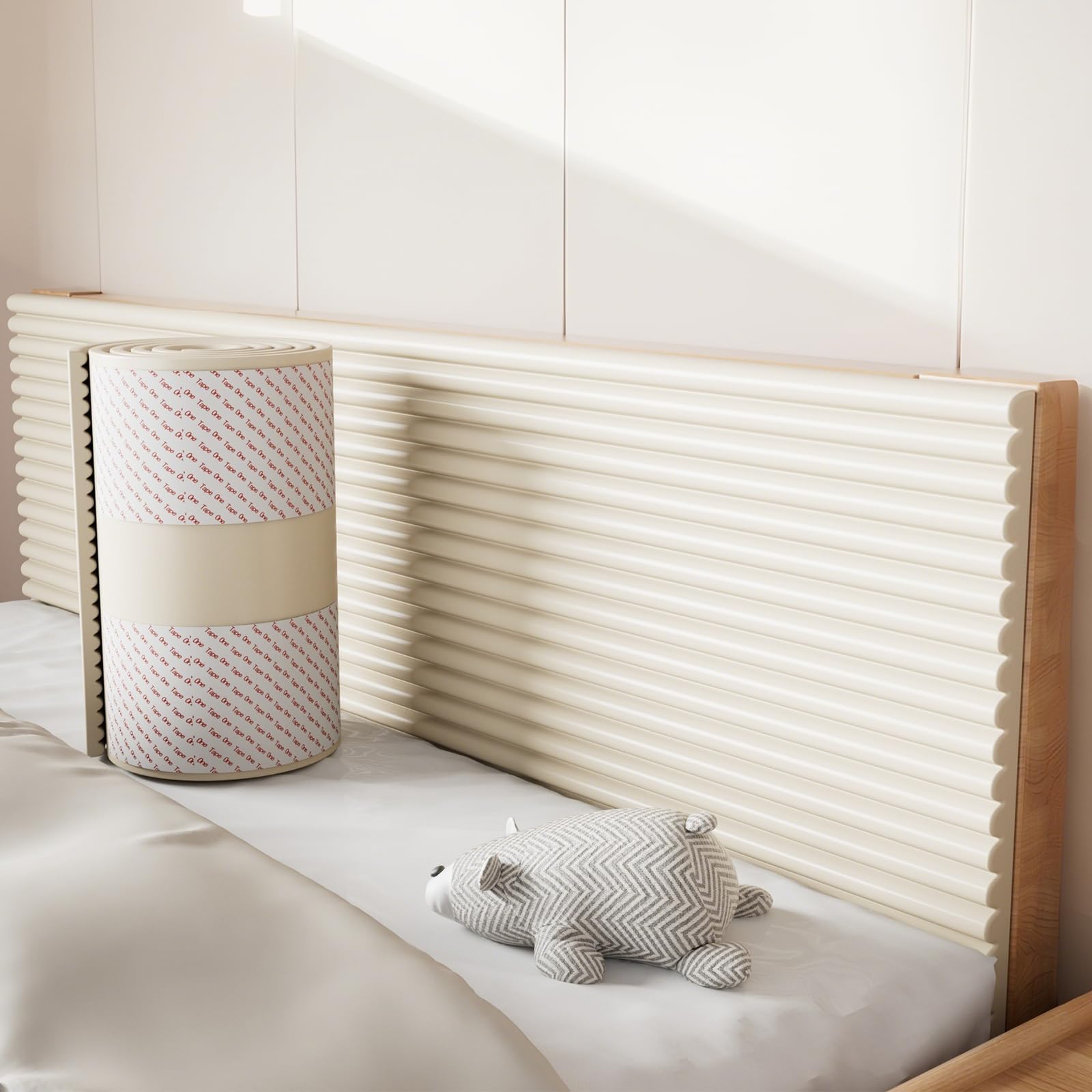 3D Wall Padding Self-Adhesive – Anti-Collision Upholstered Wall Panels for Headboard, Bedroom, Nursery & Home Décor, Peel and Stick Foam Cushion