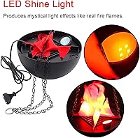 Vista 2 de Luz de fuego falsa, luz de llama colgante 3D, luz LED artificial de efecto de llama de seda realista, lámpara de fogata 3D para Halloween, festival