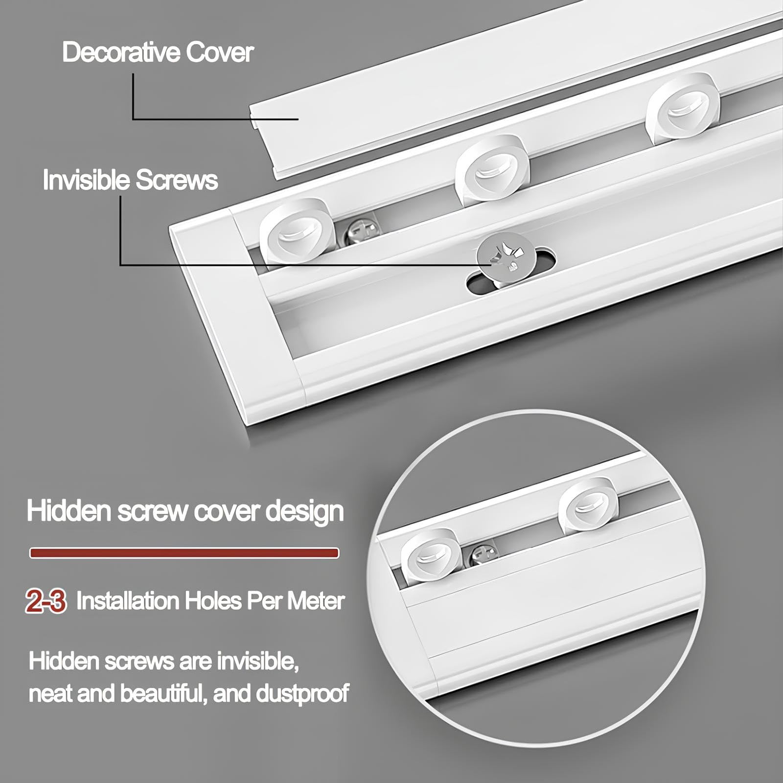 Rail De Rideau De Plafond Ultra-Fin Rideau Rail Tringle A Rideaux Silencieux En Alliage D'aluminium Pour Bureau, Salon, Chambre(160cm (2 * 80cm))