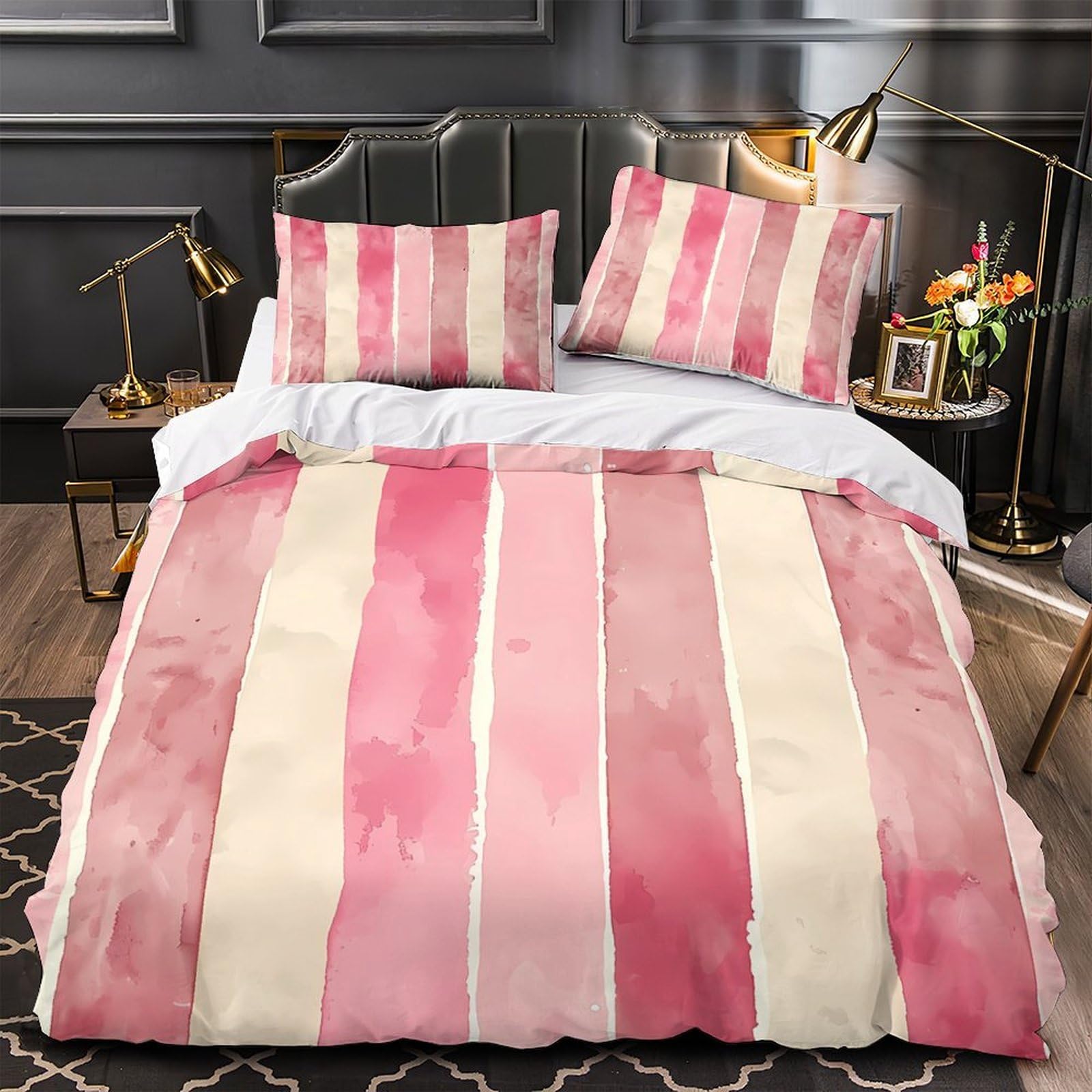 Housse de couette anti-acarien rose 140x200 cm pour la peau sensible des enfants