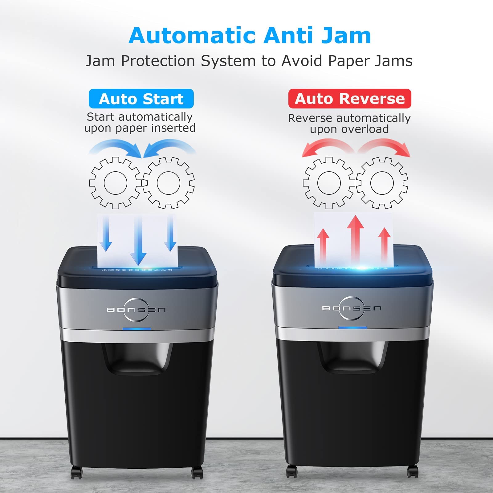 BONSEN 18-Sheet Heavy Duty Paper Shredder, 30 Mins Nonstop Shredding, Mail, CD and Credit Card Cross-Cut Shredder for Office, Ultra Quiet Home Office Shredder with 6.6 Gals Pullout Basket (S3104)