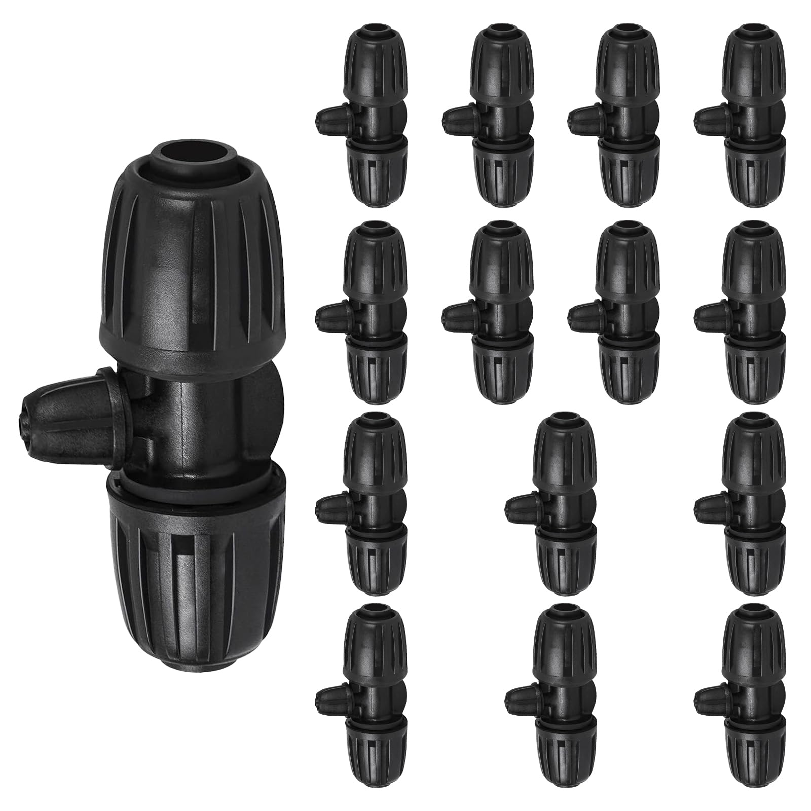 15 Pcs Barbed Connector Barbed Connector 8/12mm to 4/7mm Drip Irrigation Fitting Kit 3 Way Female Connector for Watering System — image 1