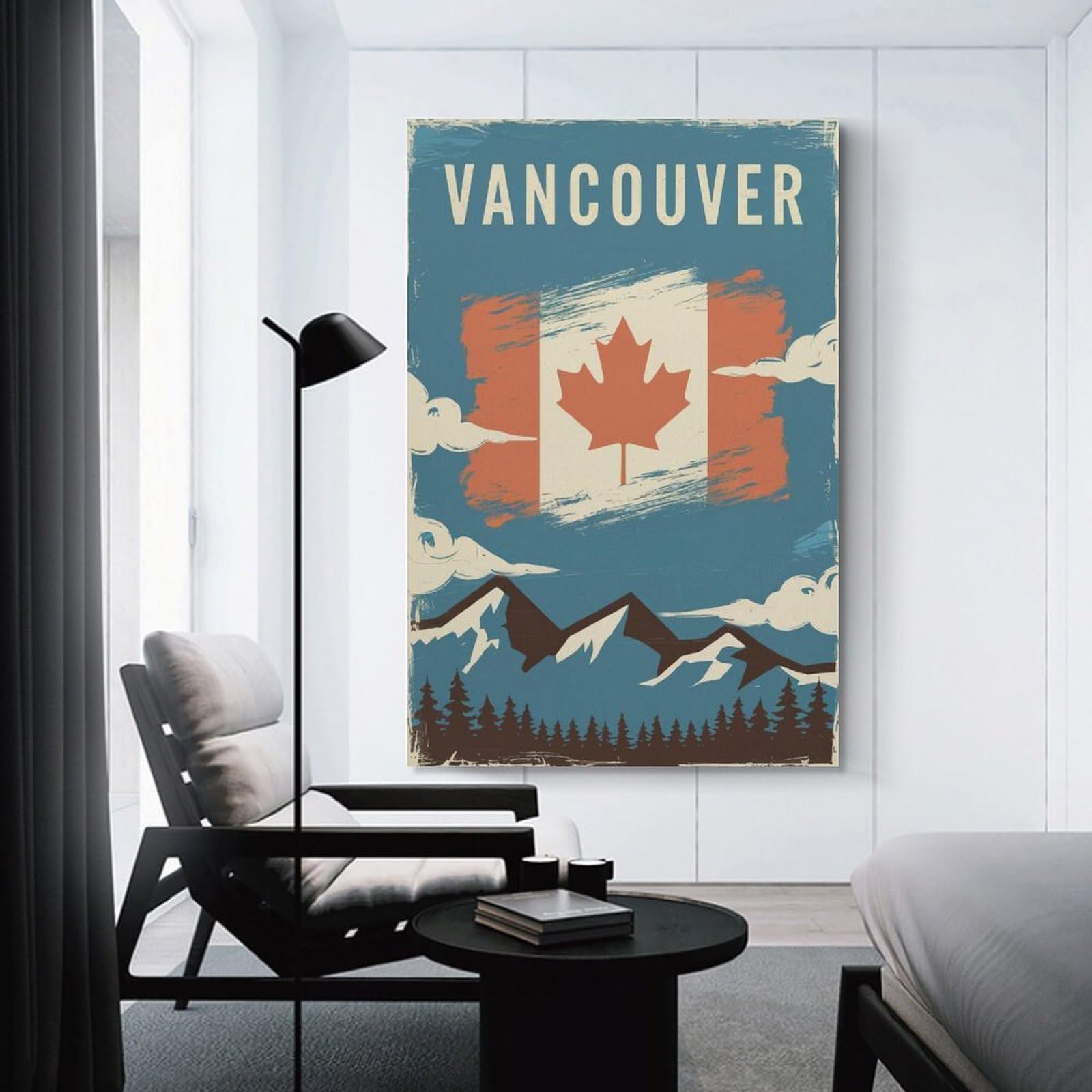 Junmoney Wall Art Print Vancouver Vintage, 24x36inch(60x90cm), for Picture Wall Styling in Lounge Or Bedroom, Wall Decor Suited to Curated Displays