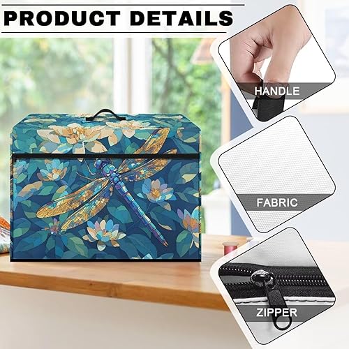 Miniatura 182 de Funda para máquina de coser de mariposas y flores con prácticos bolsillos, funda protectora con asa, para la mayoría de máquinas de coser estándar