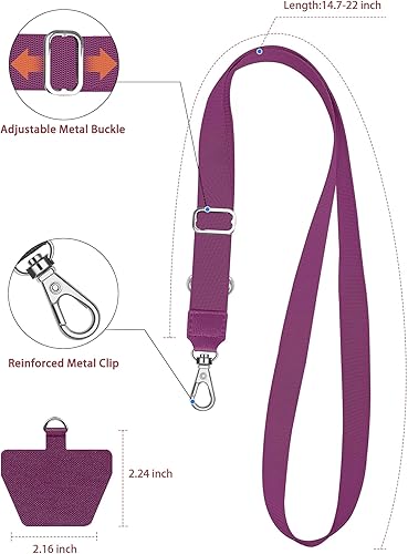 Miniatura 4 de SHANSHUI Cordón para teléfono, correa para el cuello y correa de muñeca universal para anclaje de teléfono, compatible con todos los teléfonos