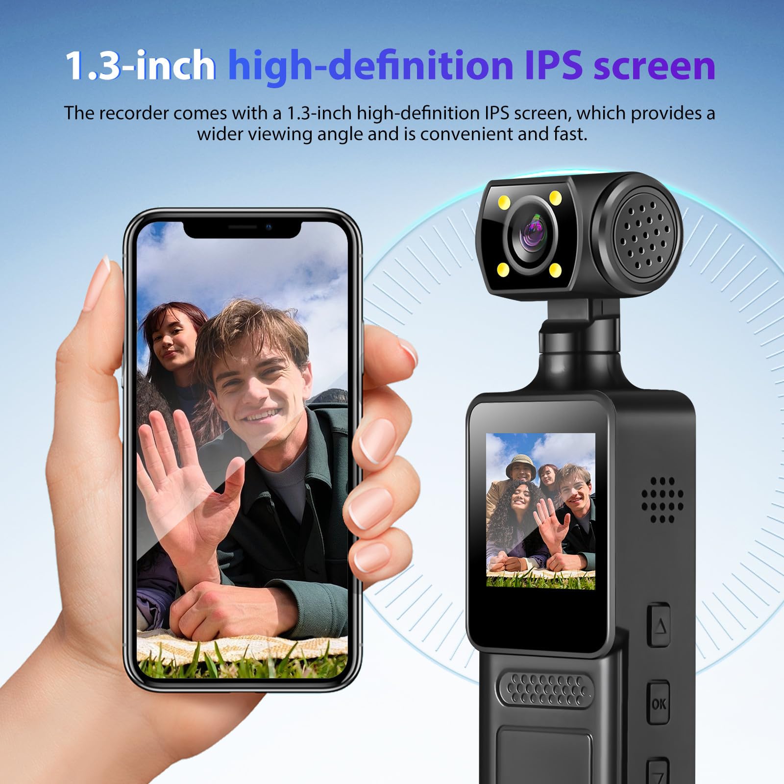 ABS Videocamera Sportiva Tascabile con Registrazione Nera Modello 12