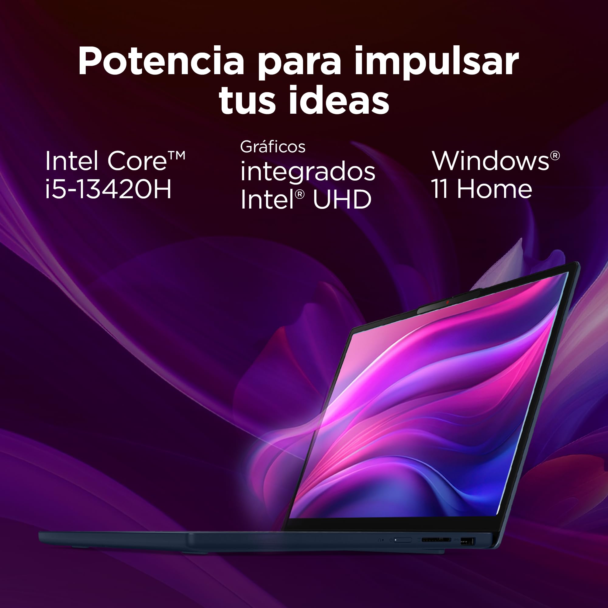 Lenovo IdeaPad Slim 3 Gen 10 – Ordenador Portátil 15.3" WUXGA (Intel Core i5-13420H, 16 GB RAM, 512 GB SSD, Wi-Fi 6, USB-C, Windows 11 Home) Teclado QWERTY Español - Azul Cósmico