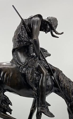 Miniatura 6 de Fin del camino Estatua de escultura de bronce hecha a mano única por James Earl Fraser tamaño bebé 7 pulgadas de alto