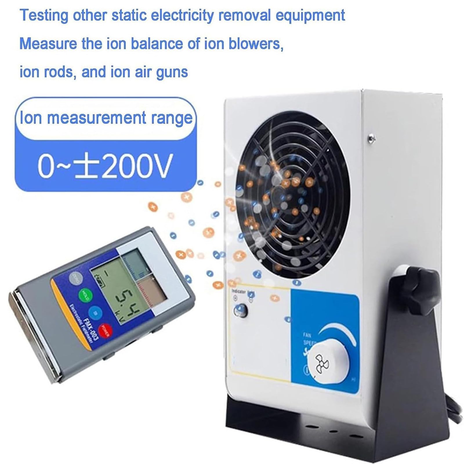 Medidor de campo electrostático, probador de equilibrio de iones de 0 a 20 KV, de mano con pantalla LCD para goma, fibra, hilo, plástico, compuesto