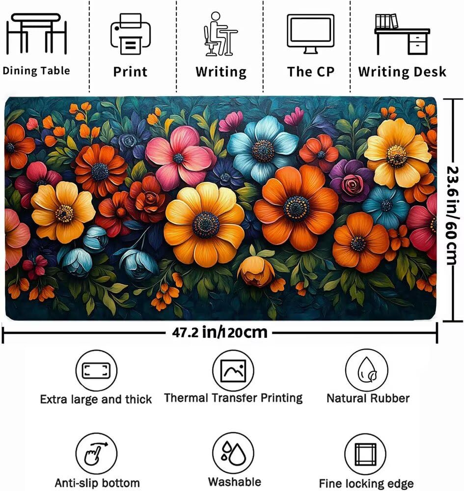 Podkładka pod mysz xxl 1200x600x3mm, duża podkładka pod mysz dla graczy, spalona pomarańczowa podkładka pod mysz z wodoodporną antypoślizgową gumową podstawą, mata na biurko do gier. Idealny prezent