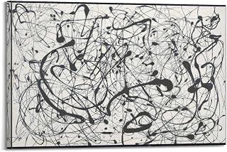 Jackson Pollock Famous Art poster Number 14 (Gray) Art Poster Canvas Painting Decor Wall Print Photo Gifts Home Modern Decorative Posters Framed/Unframed 24x36inch(60x90cm)