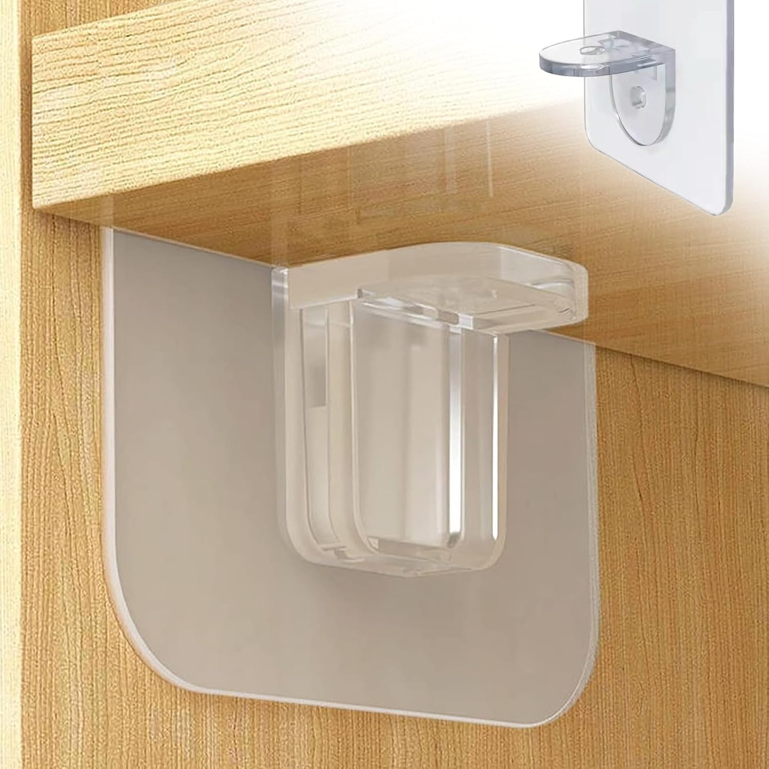 Plastic Shelf Support Pegs, Self Adhesive Cabinet Shelf Holders Pegs, No-Drill Shelf Brackets for Kitchen Cabinet, Closet, Bookshelf & Wall Storage(10 Pack)