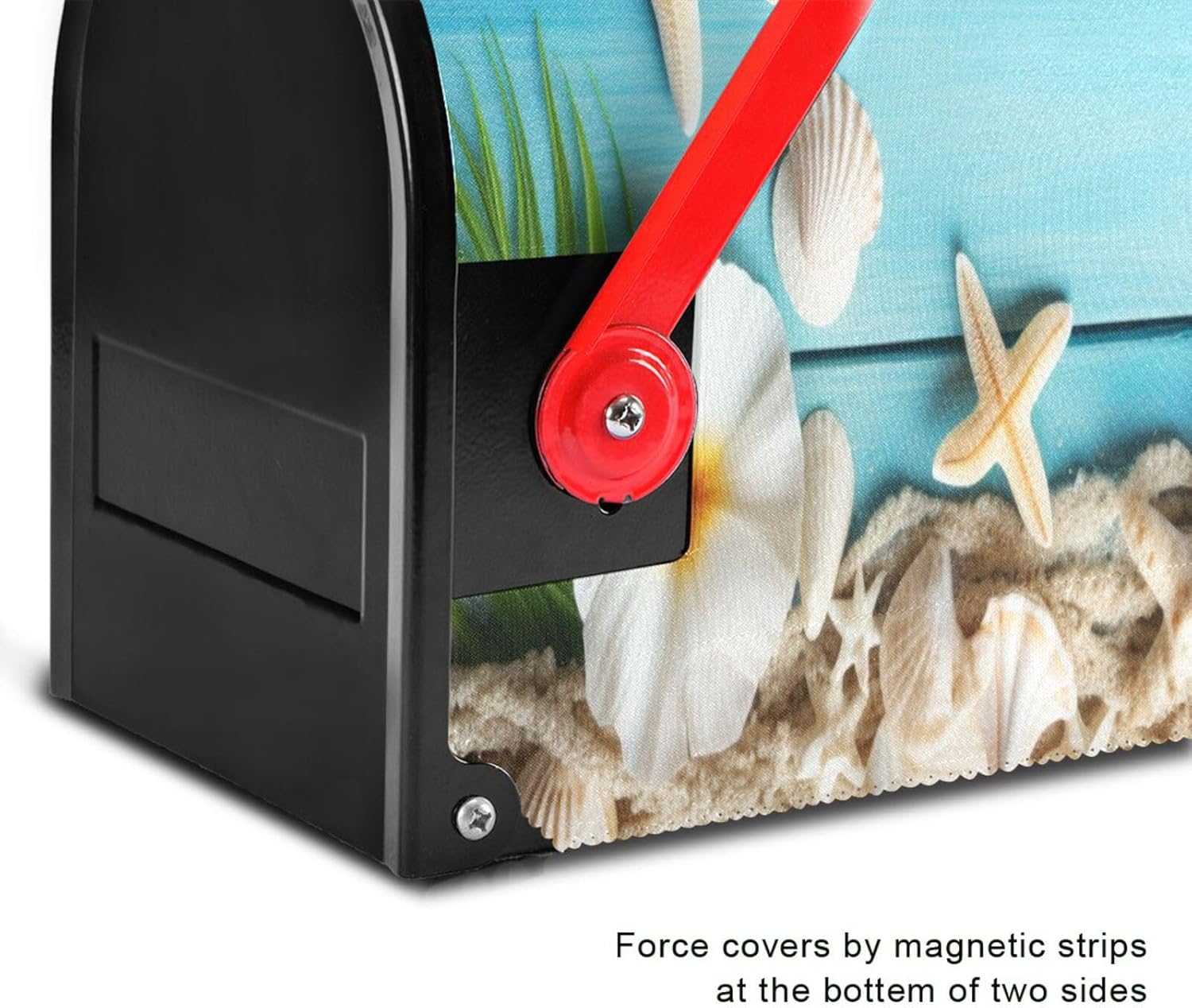 Beach Theme Mailbox Cover Magnetic Standard Size 21X18 Inch Post Letter Box Cover Wraps for Garden Yard Home Decor