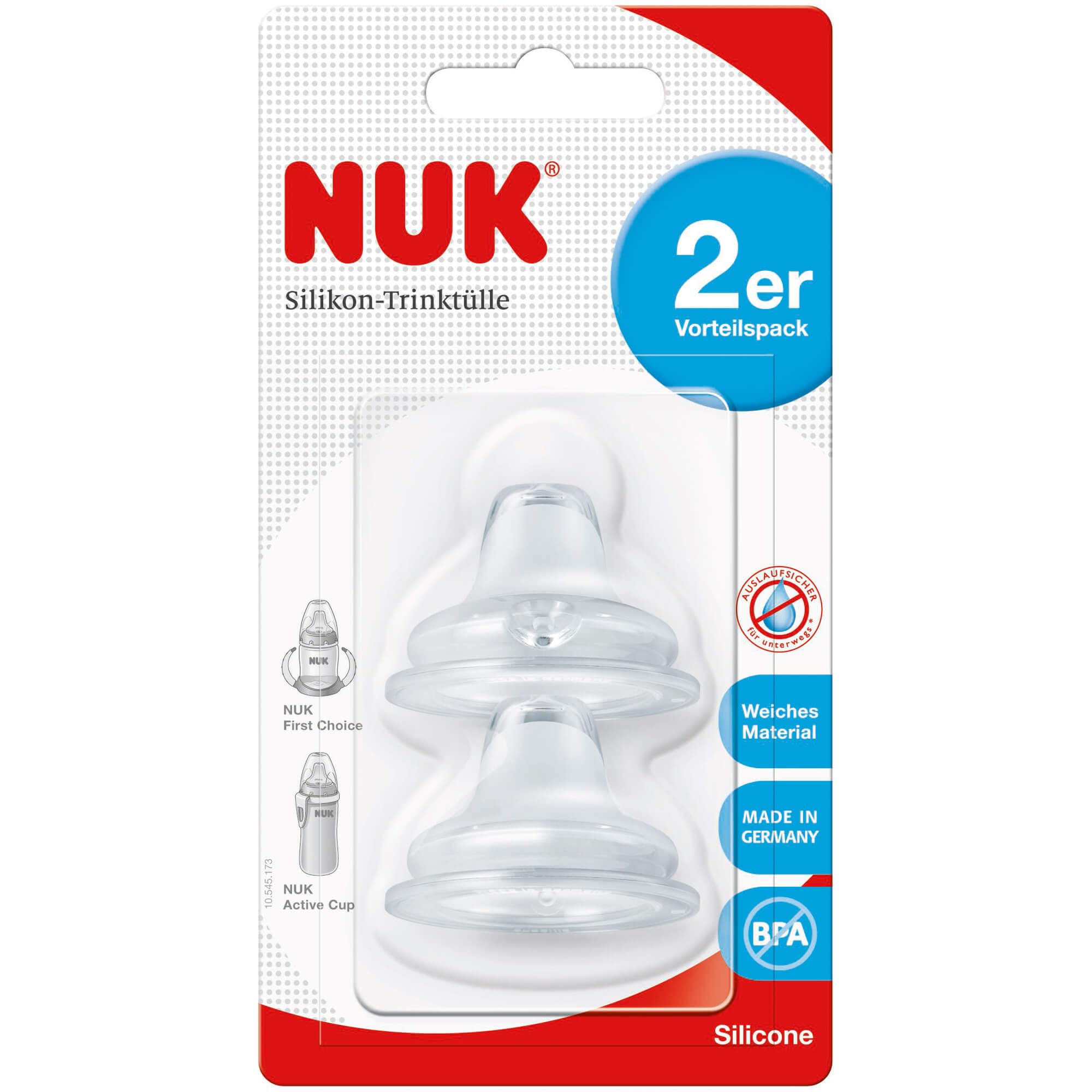 NUK First Choice Set 2 beccucci Silicone morbidi 6-18 mesi