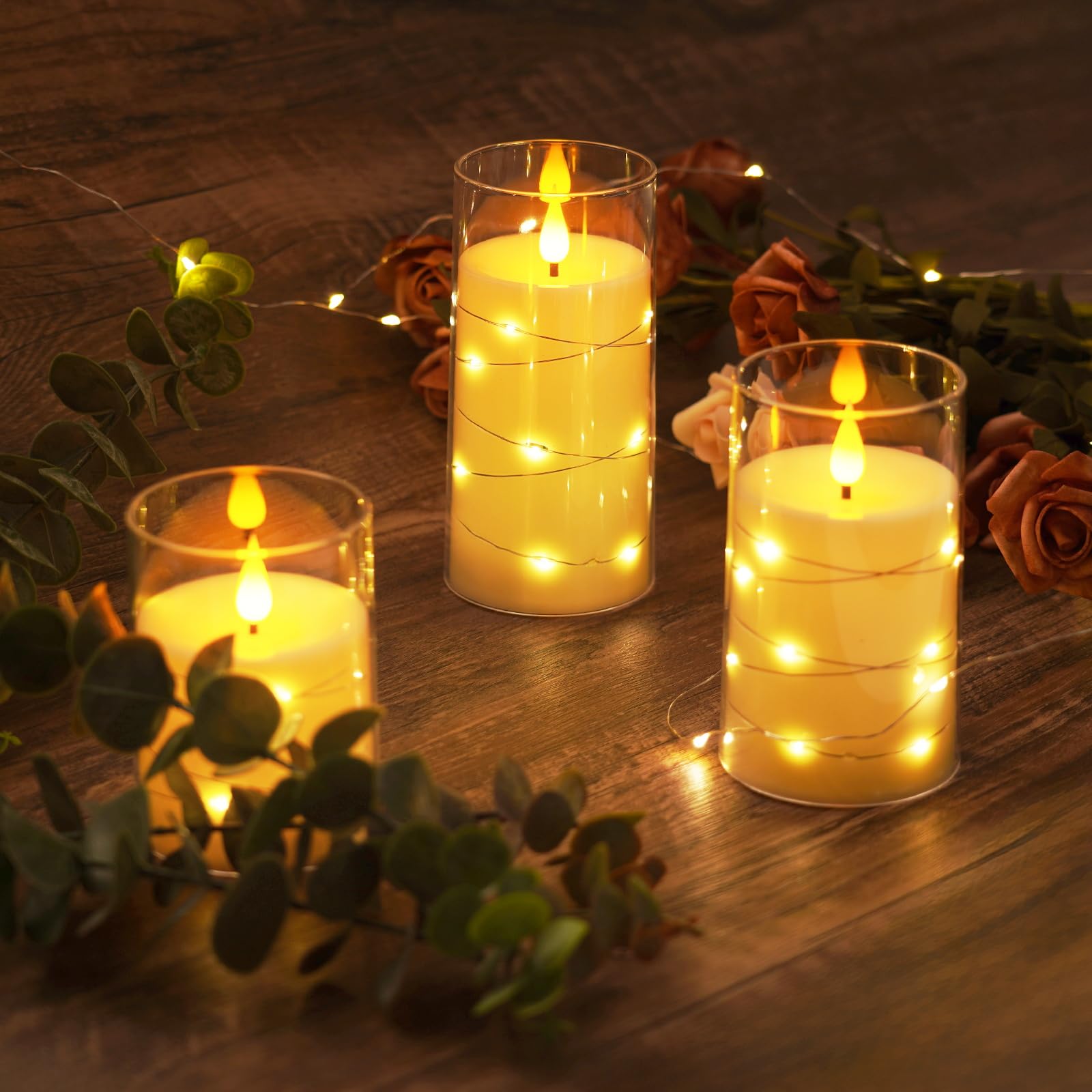 Lot De 9 Bougies électroniques Sans Flamme à LED Clignotantes Douces