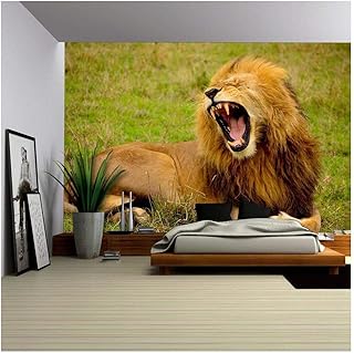 wall26 - Male Lion | Wildlife Animal - Removable Wall Mural | Self-Adhes...