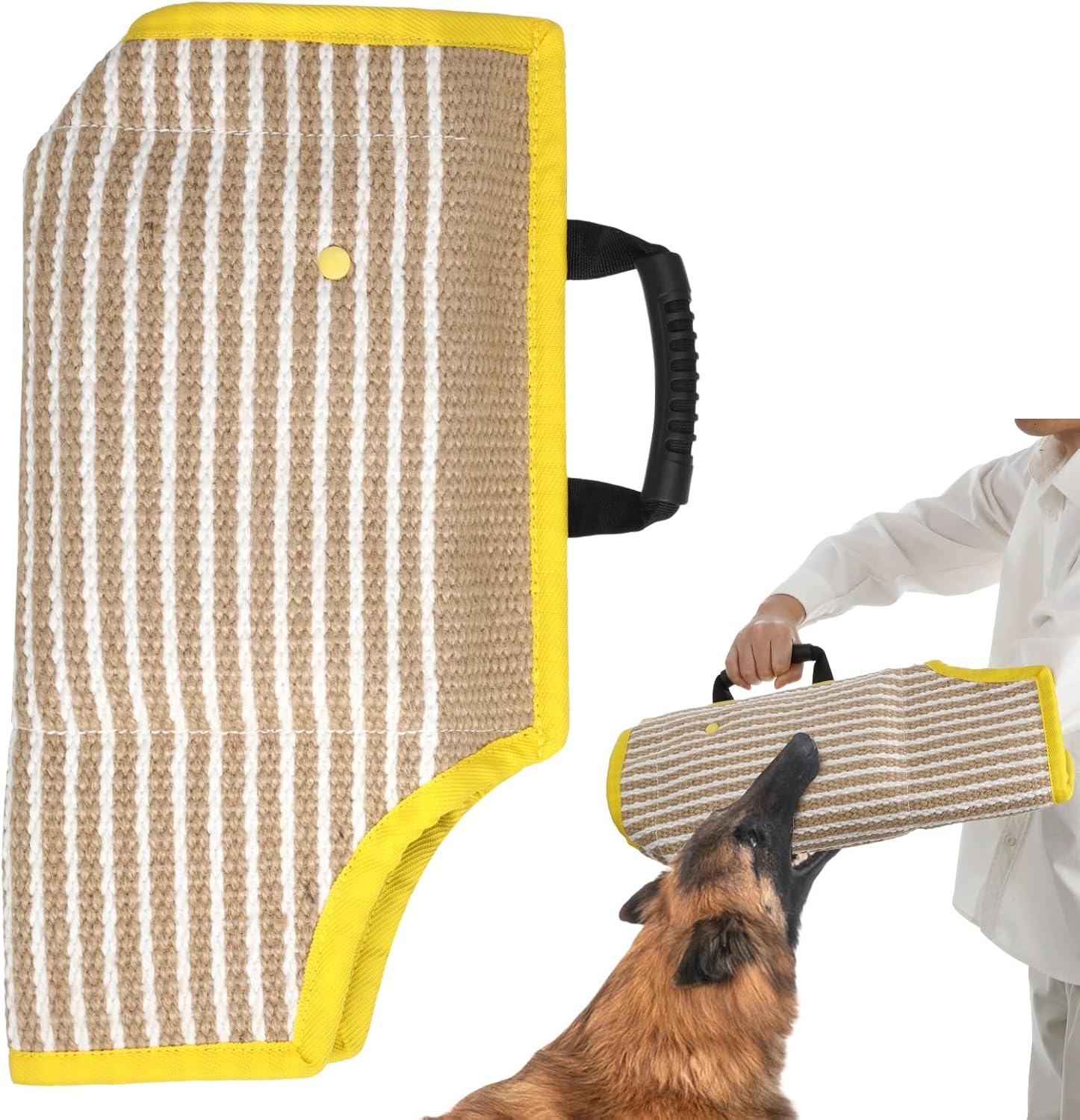 ZALIR Dog Bite Sleeve, Dog Training Equipment, Strong Heavy-Duty Jute Training Arm Protector with Dual Handles, Biting Tug Toy for Medium to Large Dogs
