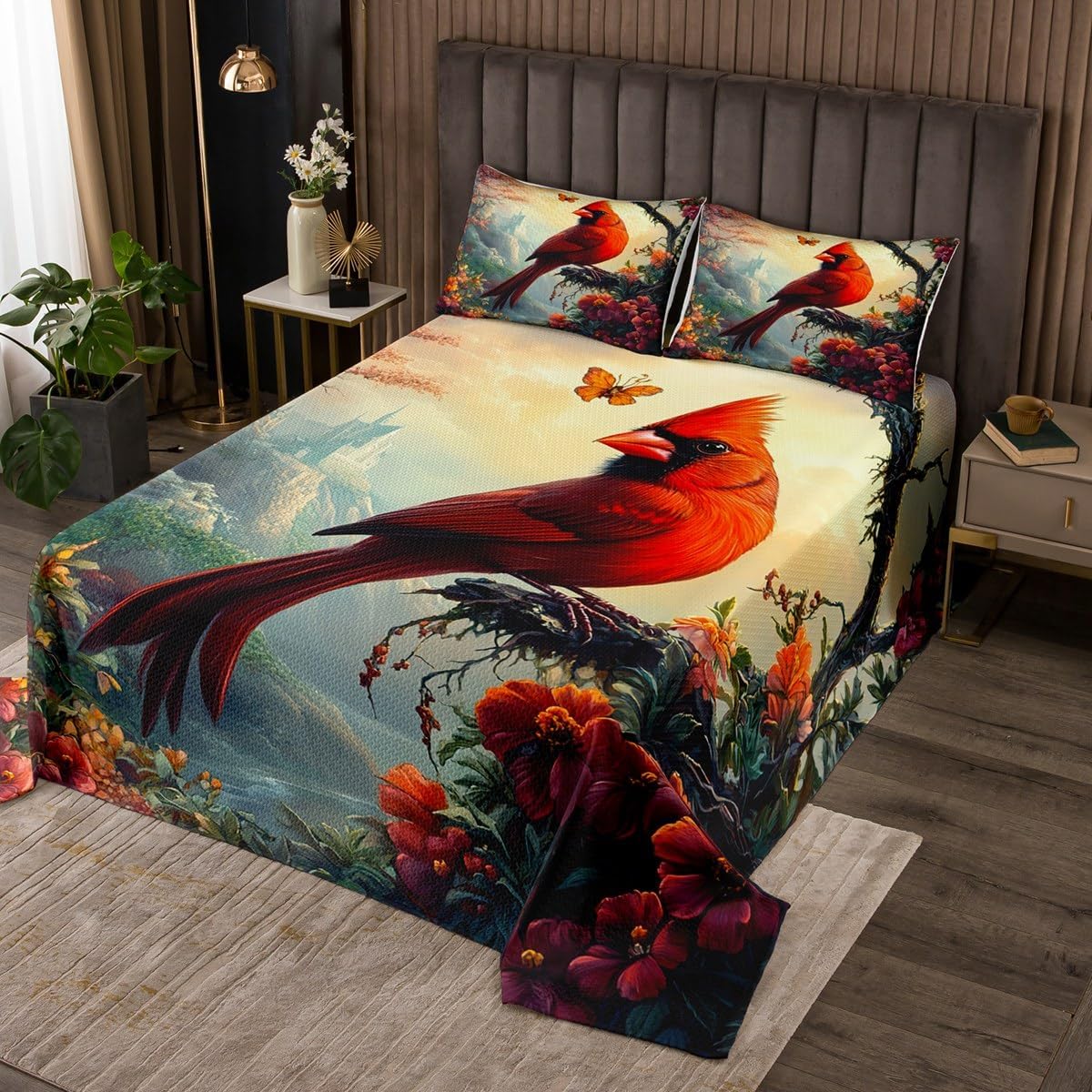 jejeloiu Cartoon Cat Bedspread King Size Cats Print Coverlet Set Animal Quilted Coverlet for All Season with 2 Pillowcases Microfiber Lightweight
