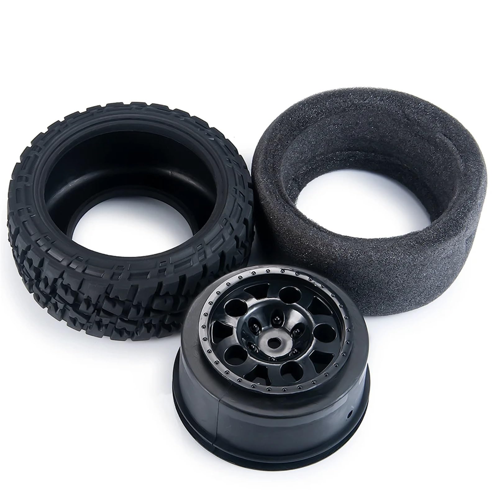 Compatible con Slash para VKAR 10SC RC, Piezas De Mejora De Coche, Llantas De Plástico con Neumáticos De Goma para Camión De Recorrido Corto 1/10 RC Neumáticos RC