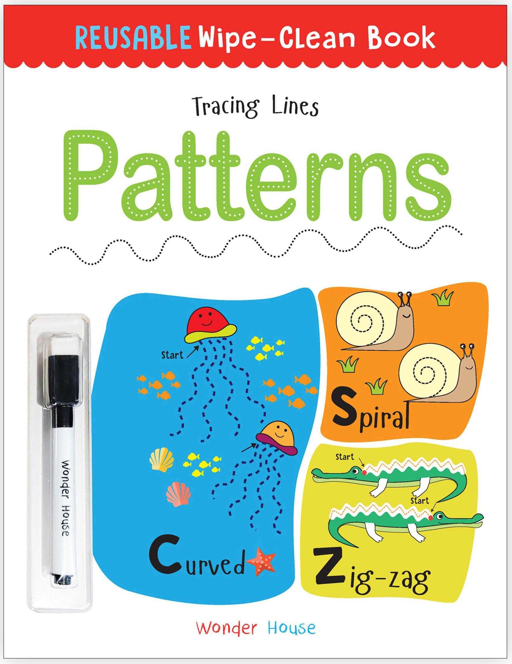 Reusable Wipe And Clean Book Tracing - Lines Patterns : Trace And Practice Patterns