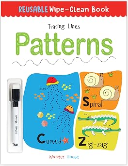 Reusable Wipe And Clean Book Tracing - Lines Patterns Trace And Practice Patterns