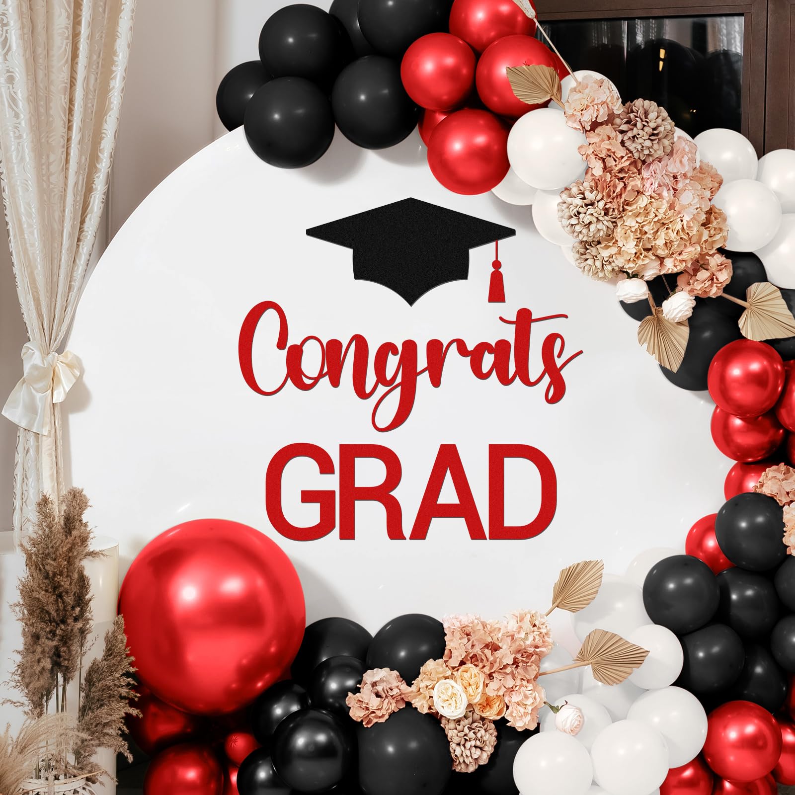 Epakh 2026 Graduation Party Decal Sign for Backdrop Letters Peel and Stick Graduation Sticker for Balloon Arch Decorations Party Sign Wall Decor(Red)