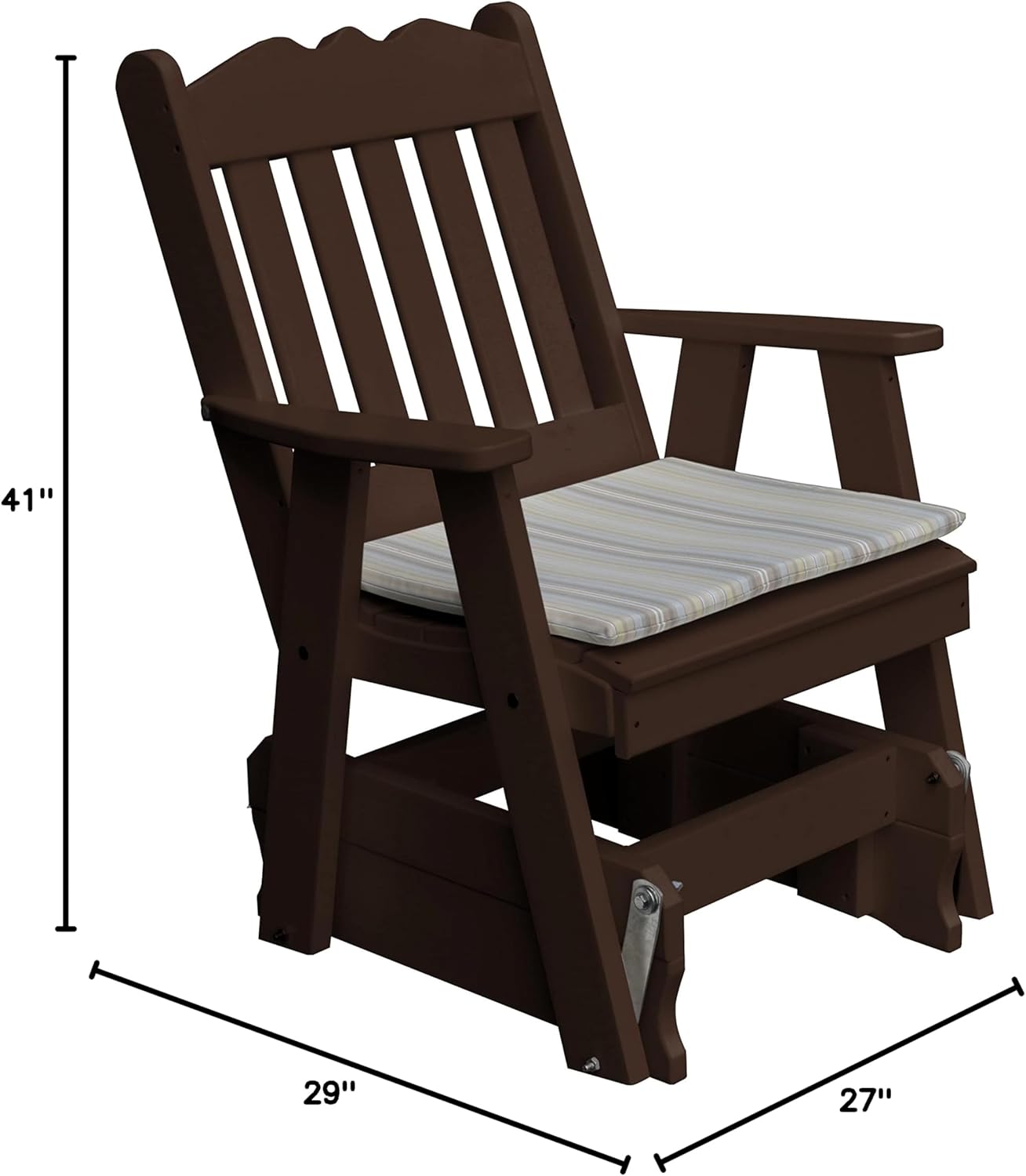 Furniture Barn USA Poly Royal English Gliding Chair, Tudor Brown
