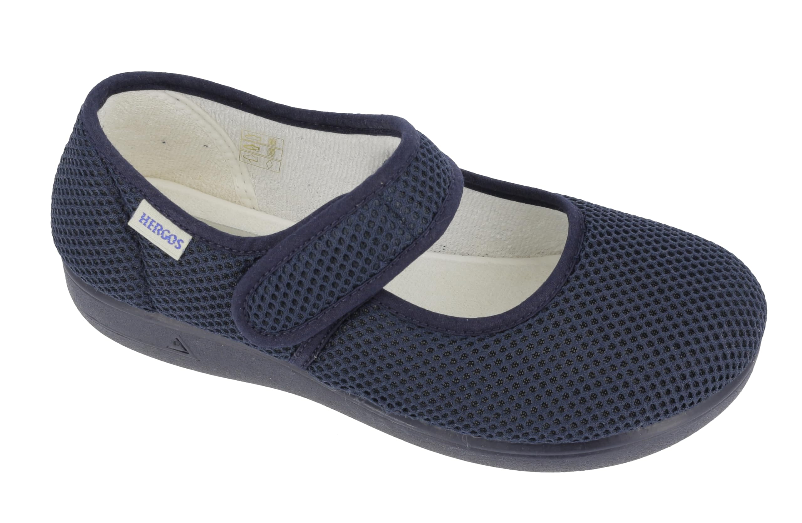 Hergos H041 - Pantofole sanitarie da donna, scarpe ortopediche traspiranti con chiusura a strappo, sandali per riabilitazione
