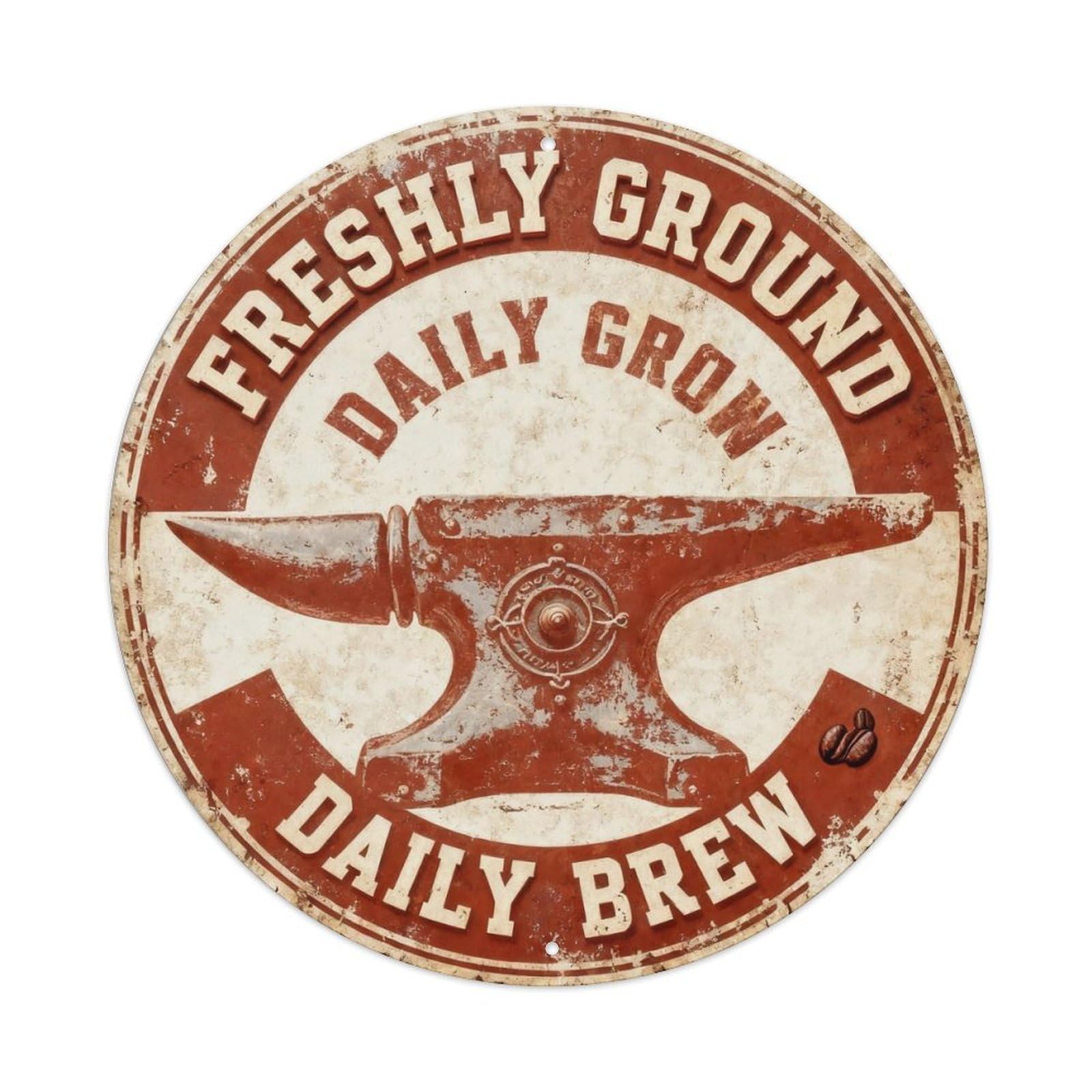 Freshly Ground Metal Tin Sign Plaque