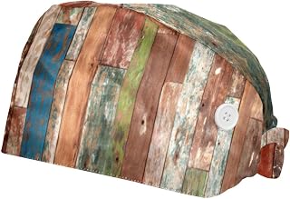 Abstract Painting Background 2 Pack Adjustable Working Cap with Buttons Elastic Bouffant Hats Head Scarf with Sweatband for Women Men