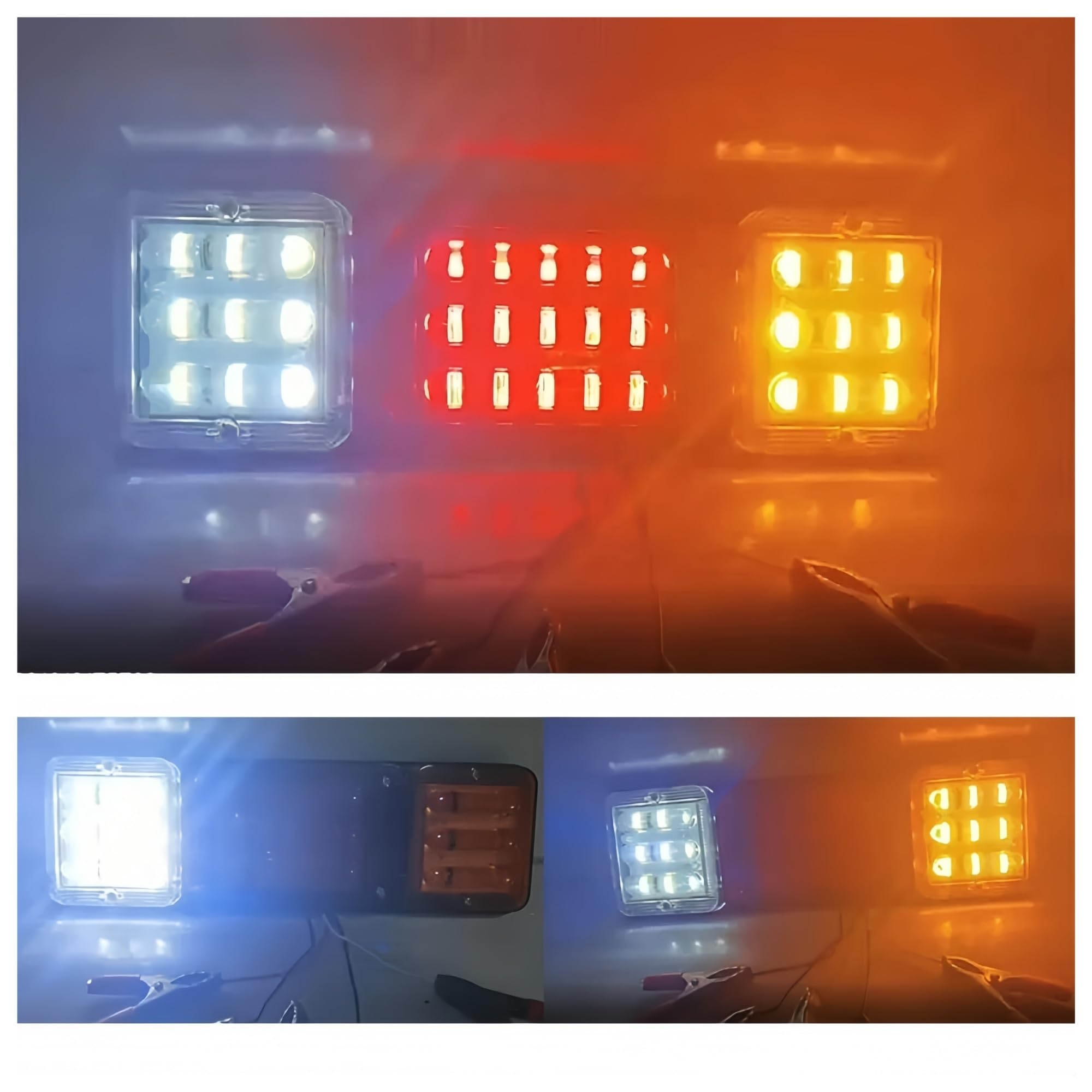 Piezas de automóvil 2X Luces traseras de camión de remolque 12V 24V Señal de giro Freno inverso Lámpara LED Vehículos de barco Camión Luz trasera Autobús Campistas Tractor(24v-1)