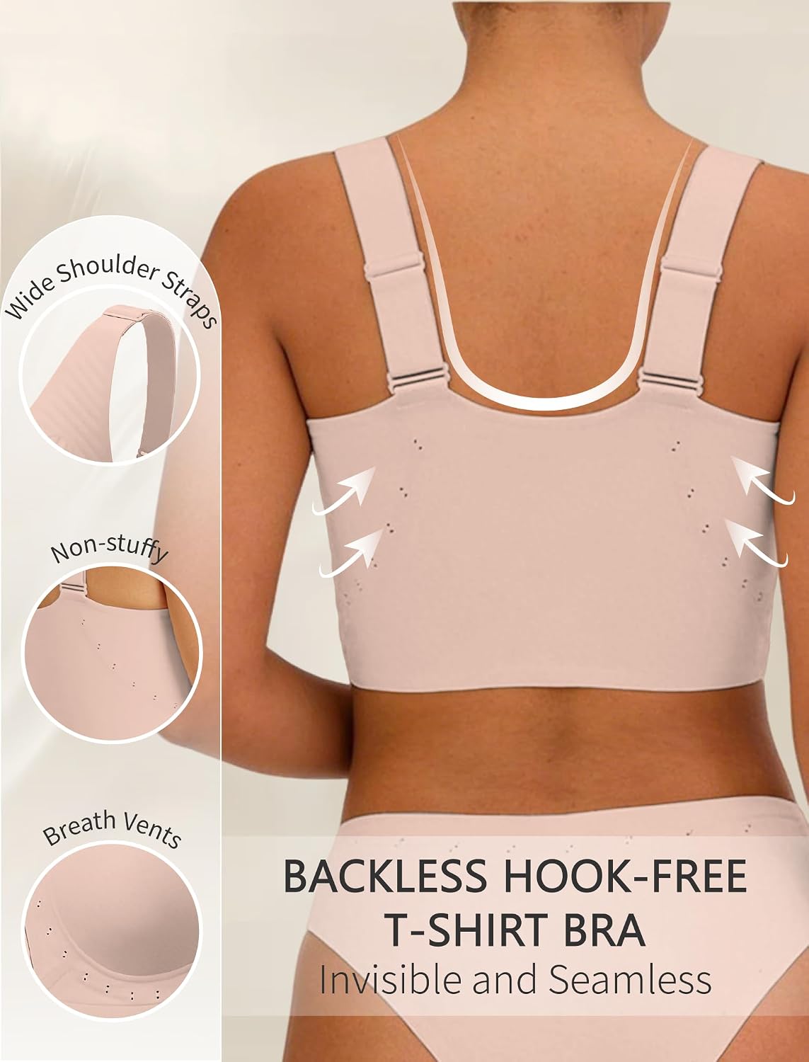 Soft Intention Jelly Wireless Bra Front Closure Bras for Women Plus Size Bra Bralettes Full Coverage Comfort Supportive