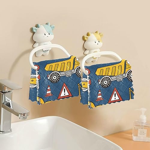 Miniatura 6 de FRODOTGV Construction Cars Blue Quality Print Microfiber Towels Kitchen Absorbent Set of 6 Microfiber Towel for Countertop Oven