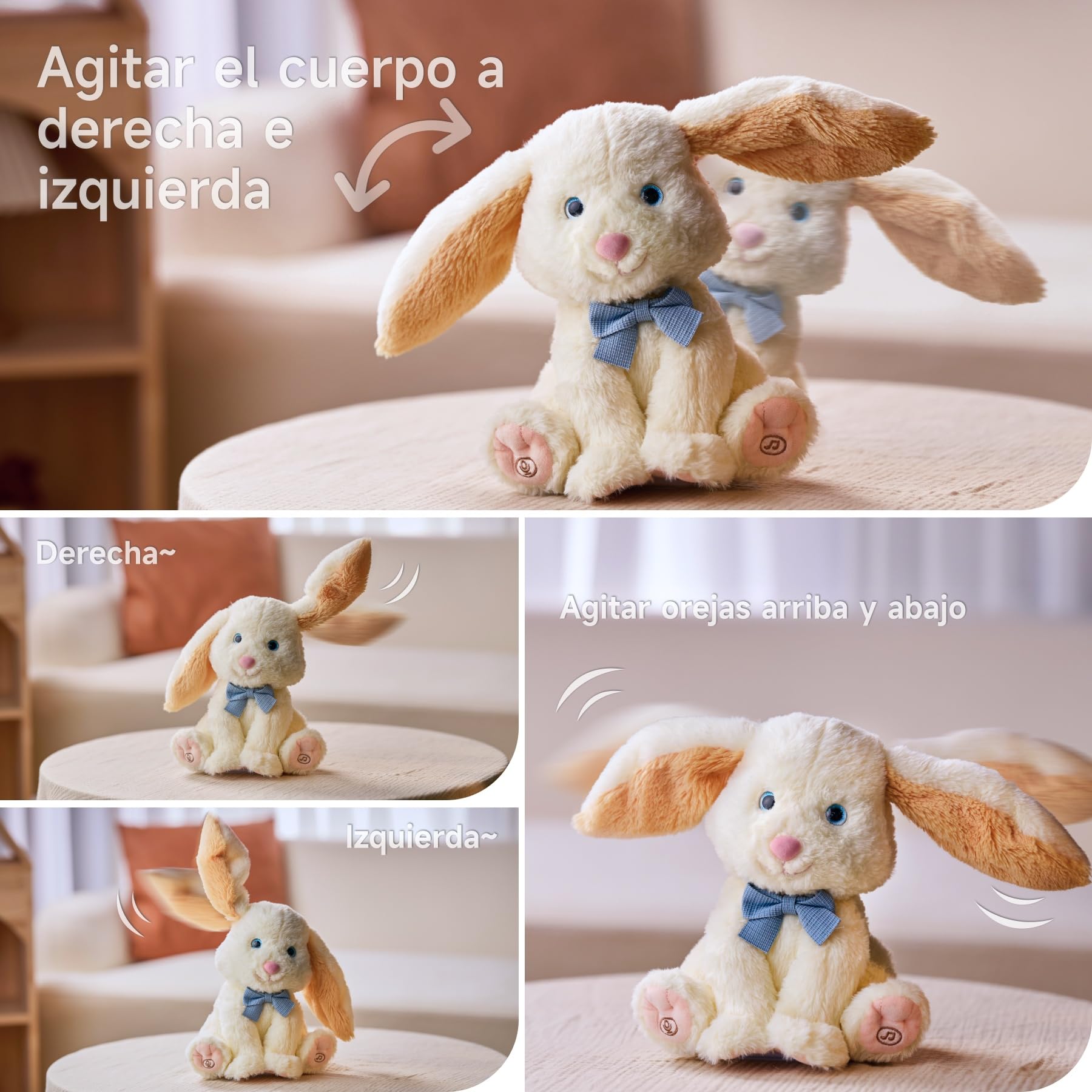 TUMAMA KIDS Juguetes Peluche Bebe, Conejito Mascotas eléctrico, Canta, Repite lo Que Dices, Juguete interactivas, Juguetes niña 1 2 3 años, Animales de Peluche Juguetes para Bebes