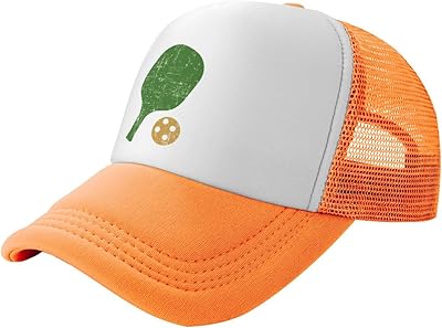 Haebfsl Pickleball Lover Gift Baseball Hats for Men Adjustable Dad Hat Gift for Men/Women Trucker Cap Orange